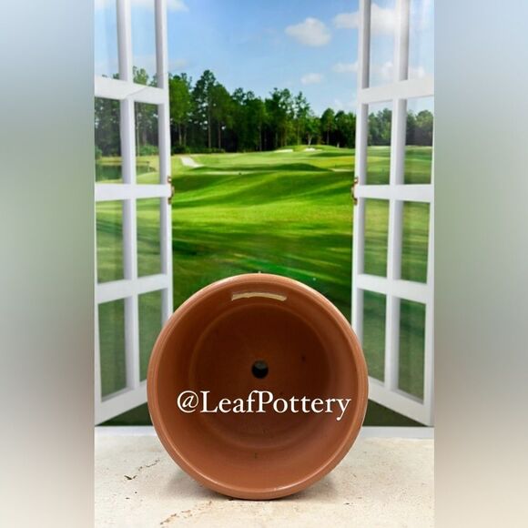 Rayon Green/Brown Clay Planter Pot with Drainage Hole - Picture 8 of 10